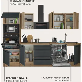 kochstation Küchenzeile Florida 280 cm schwarz