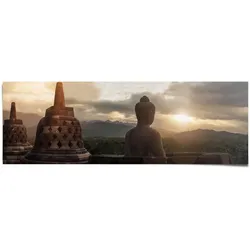 Poster REINDERS "Buddha Tempel Borobudur", braun (farbe bild(er): braun), B:158cm H:53cm, Papier, Bilder