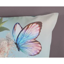Good Morning Mayla Blume Blau 200 x 200 cm + 2 x 80 x 80 cm