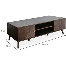 Idimex Livia Lowboard 140 cm Dunkelbraun Metall/MDF