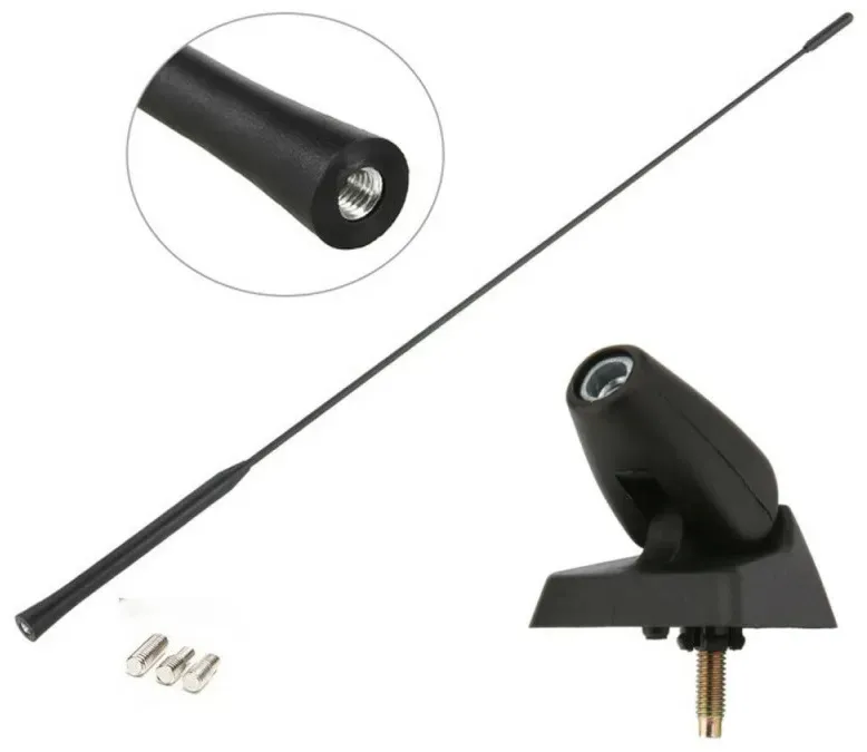 FM-/AM-Radioantenne 55 cm mit Befestigungsfuß für Peugeot 106, 206, 206+, 306, 405, 406, 806, Expert, Partner