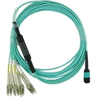 CBO LWL MPO/4xLC Breakout Kabel OM3 Aqua-Farbe