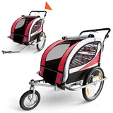 360° drehbarer 2in1 Jogger Silver Frame rot/silber