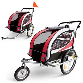 SAMAX 360° drehbarer 2in1 Jogger  Silver Frame rot/silber