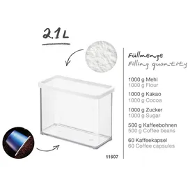 Rotho Frischhaltedose rechteckig transparent/weiß 2,1 l