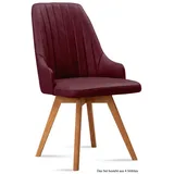 58 aufm Kessel Esszimmerstuhl Küchenstuhl (2er-Set) Domka 52x91x60 Eiche geölt/Anthrazit (Lieferung bis Verwendungsstelle, 4 St), Stabiles Gestell aus Massivholz pflegeleichter Bezug aus Microfaser lila