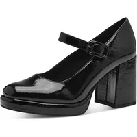 Marco Tozzi Damen Pumps mit Riemen Elegant mit Blockabsatz, Schwarz (Black Patent), 37 EU