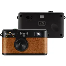 camp snap CS-V105 – Retro Digitalkamera im Vintage-Look, mit Vintage-Fotoeffekten, ohne Display, 8MP, USB-C, SD-Slot, braun