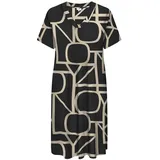 ONLY CARMAKOMA Damen Carfyrla Life S/S V-NCK Blk AOP DRE Noos, Schwarz-5, XL EU - XL