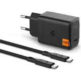 SPIGEN USB-C Netzladegerät PD 3.0 PPS 65W + USB-C Kabel - Schnellladegerät Schwarz | Schwarz