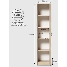 home collective Bücherregal Kleiderschrank 40 x 35 x 180 cm Beige