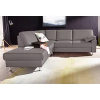 sit&more Ecksofa »Belfort L-Form«, wahlweise mit Vorziehsitz und Bettkasten, grau