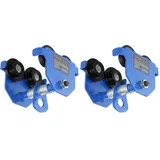 Vevor Laufkatze 0,5 T Tragkraft Rollfahrwerk mit Doppelrädern einstellbar für I-Trägerflanschbreite 63,5 bis 139,7 mm