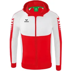 Erima Trainingsjacke Six Wings mit Kapuze (Baumwollmix, weich und bequem) rot/weiss Jungen