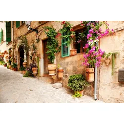 Fototapete PAPERMOON "Valdemossa Majorca", bunt (mehrfarbig), B:3m L:2,23m, Vlies, Tapeten