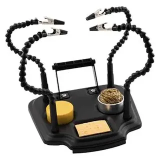McPower Dritte Hand 11M-1, Vier Klemmen, Lötzinn-Halter, Lötschwamm, schwarz