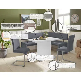 Home Affaire Eckbank HOME AFFAIRE "Charissa", grau, B:190cm H:90cm T:140cm, Holzwerkstoff, Massivholz, Sitzbänke, Eckbank, in 3 Größen, verschiedene Qualitäten