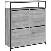 VidaXL Schuhschrank mit 4 Klappen Grau Sonoma 100x34x112 cm
