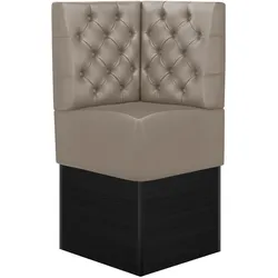 Gastro Eckbank | Taupe | B:H 60 x 133 cm | Chesterfield | Leder | Bistro Eckbank