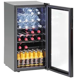 Bartscher 700182G 88L Gewerblicher Flaschenkühlschrank (88 l, 832 mm hoch}, Schwarz)