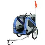 Hund Fahrradanhänger Hundeanhänger Anhänger Hundetransporter Fahrrad Anhänger Inkl. Kupplung (blau+grau)