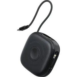 Swissten Swissten, Externer Akku MagSafe 15W 10000mAh mit USB-C- und Lightning-Kabeln, Schwarz - Schwarz