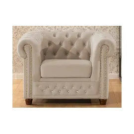 S-Style Chesterfield Sessel Cleo Blink Samt 104 x 72 x 0 cm Beige