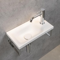 rivea Picabo Handwaschbecken mit Handtuchhaltern B: 40 H: 10 T: 22 cm, mit pflegeleichter Oberfläche, BR0546WM,