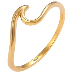 Elli PREMIUM Wellen Wave Strand Maritim 375 Gelbgold 50 Damen 