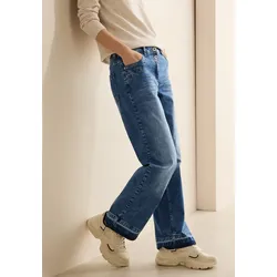 5-Pocket-Jeans »Style Neele«, mit weit geschnittenen Beinen, Gr. 33 - Länge 30, mid blue used wash, , 19843766-33 Länge 30