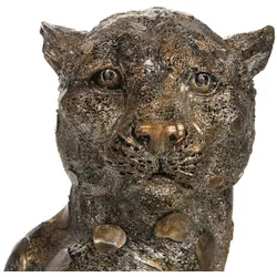 Sitzender Leopard Bürste 58 cm - Gold Anderes Harz Amadeus 38x28 cm