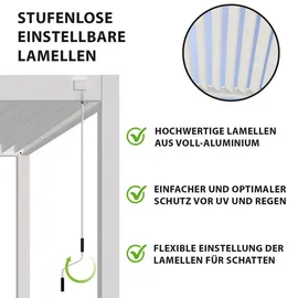 Weide Pergola Deluxe Plus 4 x 4 m Weiß