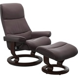 Stressless Stressless® Relaxsessel »View«, (Set, Relaxsessel mit Hocker), mit Classic Base, Größe M,Gestell Braun