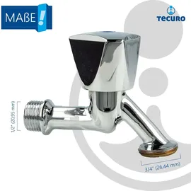 tecuro Auslaufventil 1/2 Zoll, Haubengriff, Schlauchtülle - Ms hochglanzverchromt