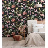 Marburg Vliestapete Floral Leaf 0,53 m x 10 m grün/rosa/schwarz 34193