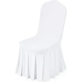 Vevor Stuhlhussen Stuhlbezug mit flacher Vorderseite 30 Stk. waschbarer Stuhlüberzug aus Polyester-Spandex für Hochzeitsfeiern Esszimmerbankette, passend für Stühle (51 x 45 x 95 cm) Weiß