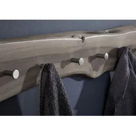 Massivmoebel24 Garderobenleiste Akazie 70 x 5 x 10 cm Grau