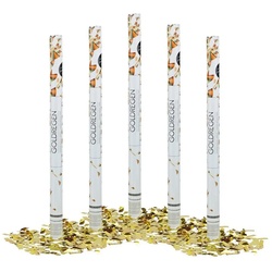 relaxdays Konfetti 5 x Party Popper 80 cm Gold goldfarben