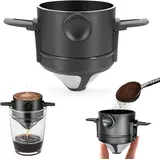 Kaffeefilter Wiederverwendbar, Kaffeefilter Edelstahl, Kaffeefilterhalter, Kaffeefilter Faltbar, Permanent Kaffeefilter, Kaffeefilter Zusammenklappbar für Zuhause Büro Reisen und Camping