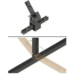 Cadro T-Stück-Verbinder 180 Grad Edelstahl Optik