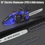 Dayplus - 16'' Bürstenlos Kettensäge Motorsäge Elektro-Kettensäge Baumsäge Akku Ladegerät