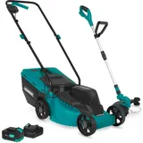 Akku-rasenmäher Und Rasentrimmer 20v  Komplettset Inkl. 4.0ah Akku Und Ladegerät