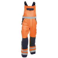 DASSY Warnschutz Latzhose mit Kniepolstertaschen, NEONORANGE/DUNKELBLAU , Kurzgröße, Gr. 46