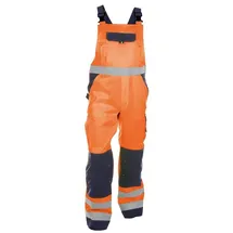 DASSY Warnschutz Latzhose mit Kniepolstertaschen, NEONORANGE/DUNKELBLAU , Kurzgröße, Gr. 46