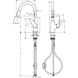 Hansgrohe Focus M42 180 2 jet  edelstahl finish 71801800
