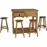 Mexico Küchentisch mit 4 Hocker Massivholz Pinie  Mexiko Möbel Mexikanisch