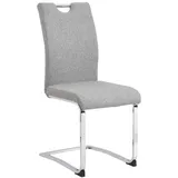 CARRYHOME Schwingstuhl, Grau, Metall, Textil, C-Form, 44x98x58 cm, Stoffauswahl, mit Griff, Esszimmer, Stühle, Schwingstühle