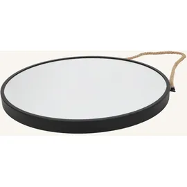 edaxo Spiegel Schwarz, Metall, 50x50x3.5 cm, Spiegel, Wandspiegel