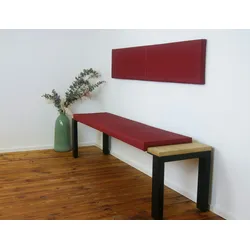Lycce XXL Klemmkissen ROT  Bankauflage  Sitzkissen für Sitzbank (verrutscht nicht) Kunstleder Breite 150cm