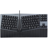 Perixx PERIBOARD-335 DE BL, Kabelgebundene ergonomische mechanische Tastatur – Low-Profile Blue Clicky Switches – Programmierbare Funktion – Kompatibel mit Windows und Mac OS X – Deutsch QWERTZ Schwarz